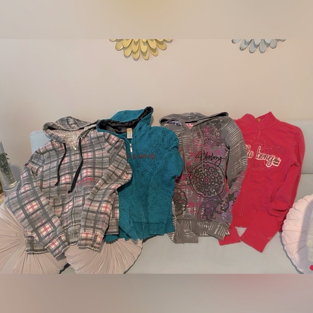 Billabong Women's Hoodie Set - Gray/Pink, Teal, Pink/Purple/Gray, Bold Pink